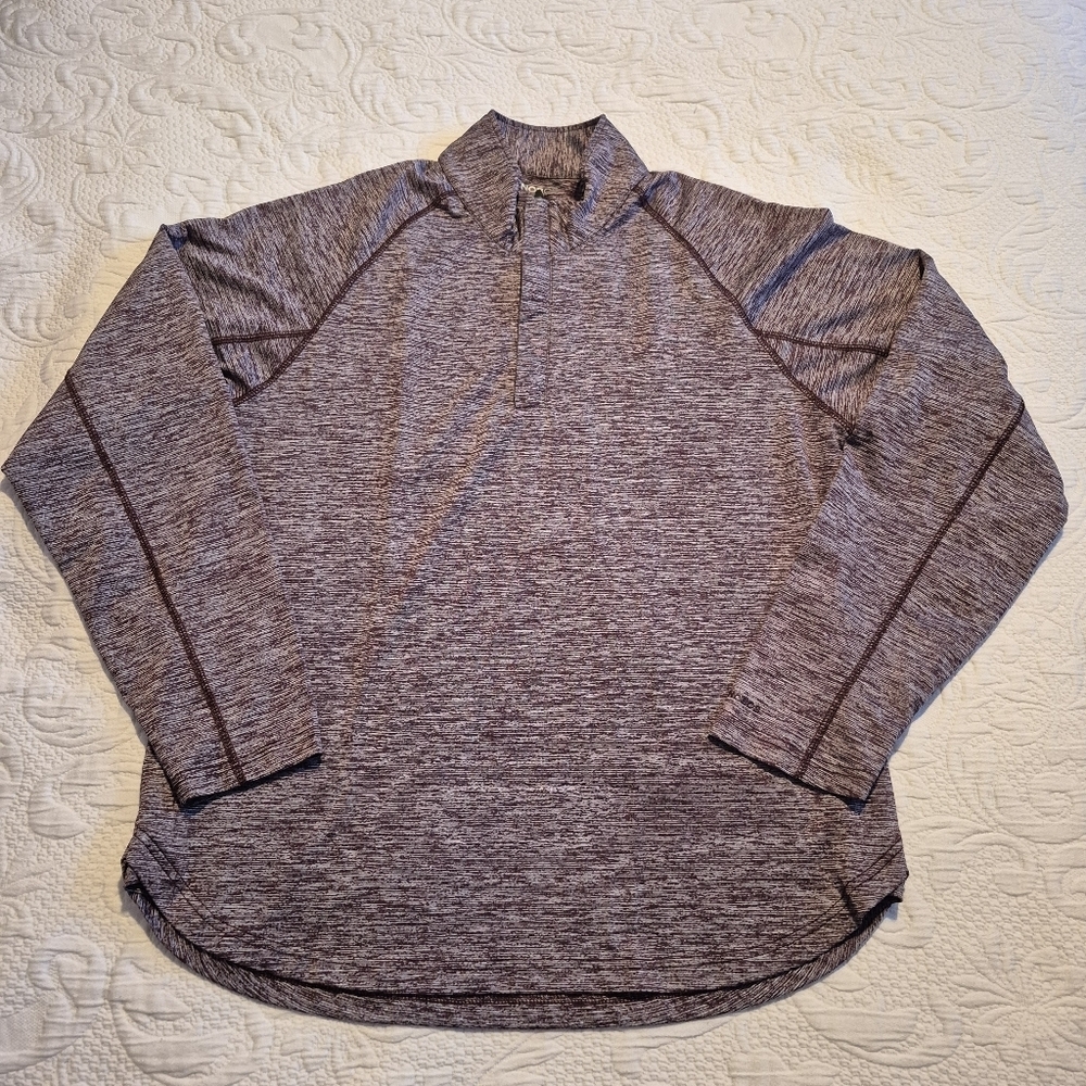 Bonobos Golf men's Large Slim fit burgundy heather pullover long sleeve shirt